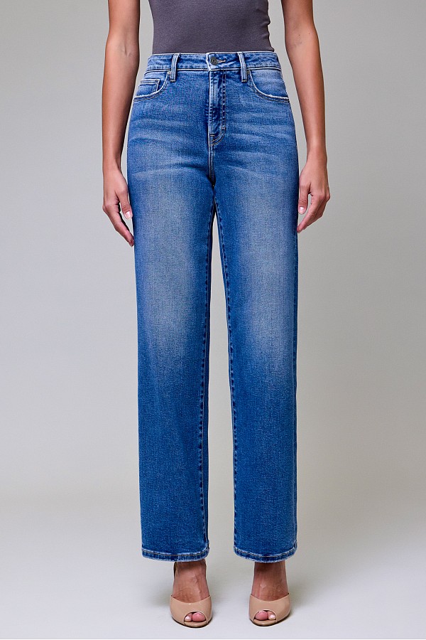 Medium Wash Clean Stretch High Rise Classic Straight